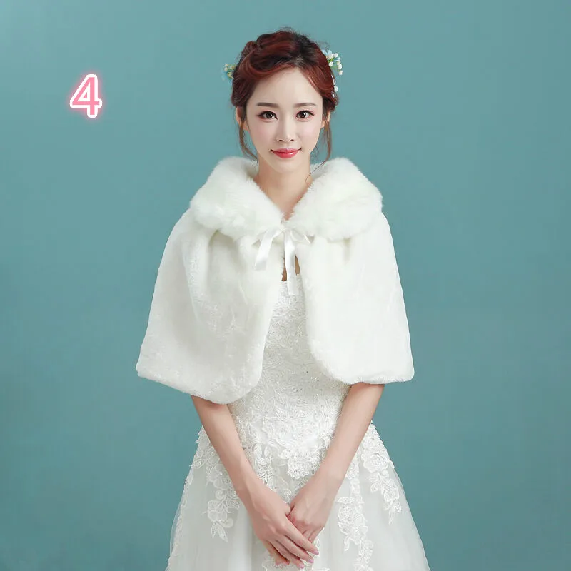 Новая Красная белая свадебная куртка из искусственного меха шаль Свадебный