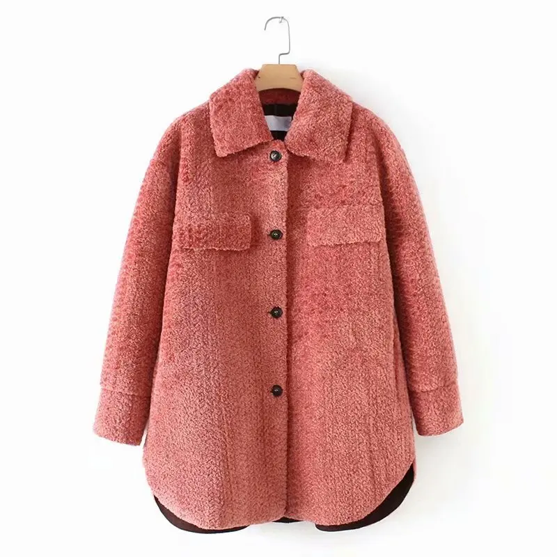 Woah 2019 SD2 ms - 6094-85 European and American wind new fleece jackets thickening shirt | Женская одежда