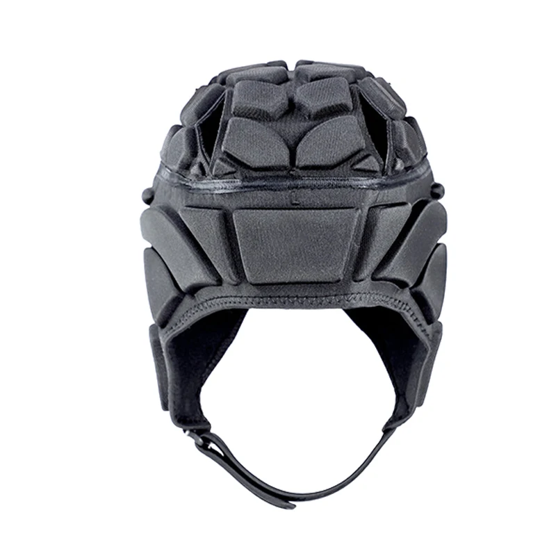 Черный Сборный футбольный шлем Регби Scrum cap Головной убор вратарь шляпа защита головы и T8 - Цвет: Черный
