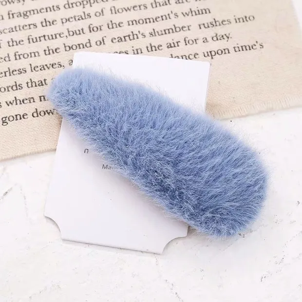 1PC Blue Новое поступление, меховые резинки для волос из искусственного меха, эластичные резинки для волос, шерстяные круглые милые кольцевые канаты для волос для девочек, зимние теплые резинки для волос, coleteros - Цвет: 1PC Blue