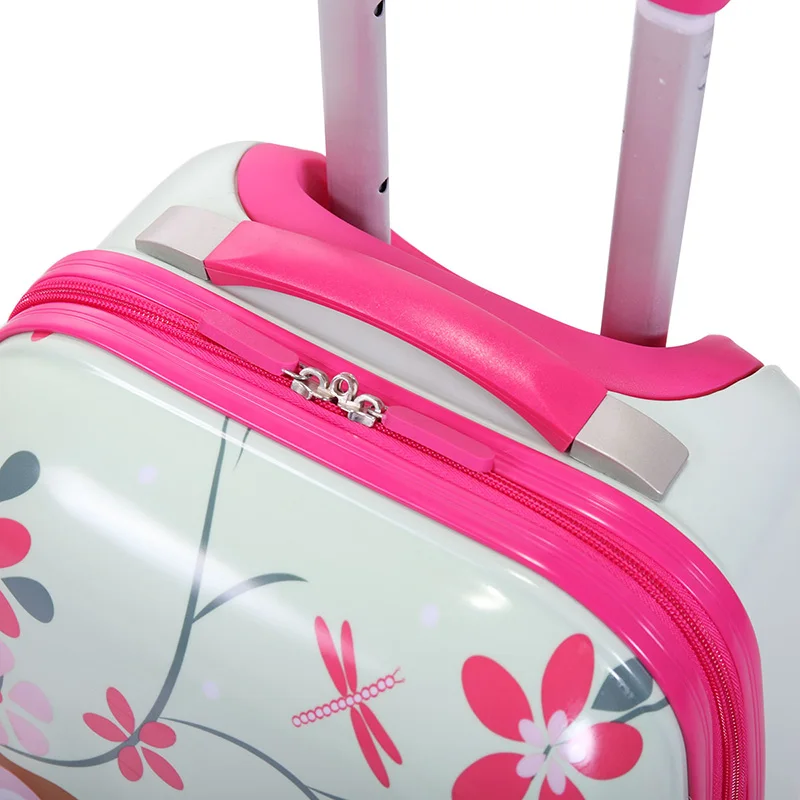 12/16 Inch Cartoon Kids Carry On Rolling Luggage Set Unisex Animal Pattern Rolling Trolley Suitcase Travel Suitcase Bag T0845