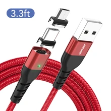 Магнитный usb-кабель A, кабель для быстрой зарядки USB type C, Магнитный зарядный кабель Micro usb для зарядки и передачи данных, кабель USB для мобильного телефона