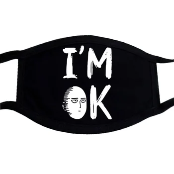 

Japon Anime One Punch Man Bouche Muffle Hiver Chaud Noir Casual Masque Coton Bande Dessinée Unisexe Masques Lavables Antipoussiè