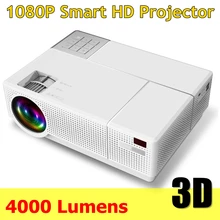 Проектор Full HD 1080P 4000 люмен Мини ЖК-проектор для домашнего кинотеатра Поддержка 3D bluetooth Встроенный динамик