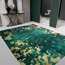 Популярный ковер в скандинавском стиле темно-зеленого цвета с металлическим покрытием для гостиной, толстый Плетеный Ковер для виллы, Декоративный Напольный Коврик