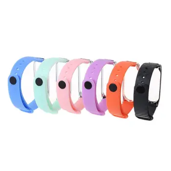 

New Silicon Carbon Fiber Watch Strap For Xiaomi Mi Band 4 Metal Frame Case Bracelet qyh