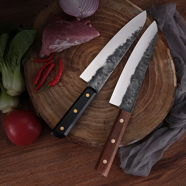 Meat Cleaver, Chinese Chef Knife Handmade 8 inch Sharp Blade Kitchen Knives  Meat Cleaver Fish Vegetables Slicing Knife for Kitchen Rosewood handle