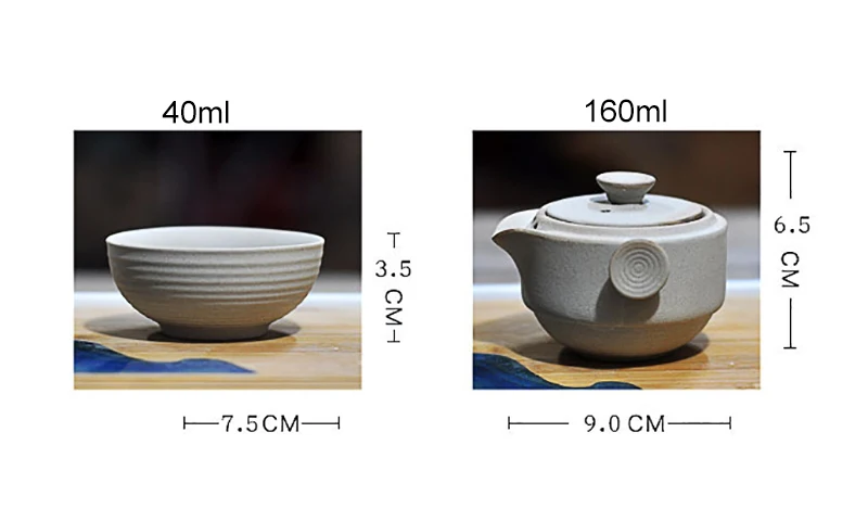 Simple rough pottery express cup one pot one cup person Japanese travel portable office kungfu tea set teapot
