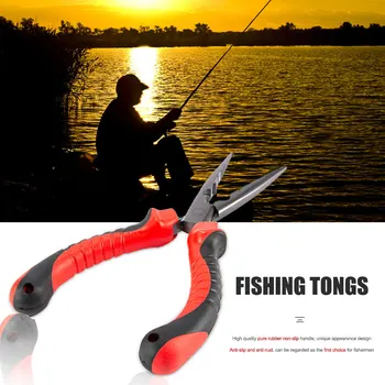 

7 / 9in Stainless Steel Fishing Pliers Red Sea Fishing Scissors Braid Swivel Snap Hook Tools Anti-rust Split Ring Cutters Pesca
