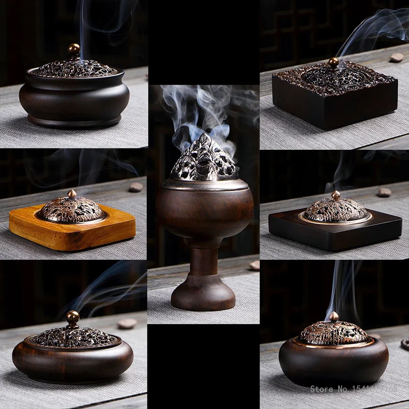 

Ebony Wood Incense Burner, Indoor Wooden Disc, Buddha Ornaments, Creative Tea Ceremony Ornaments