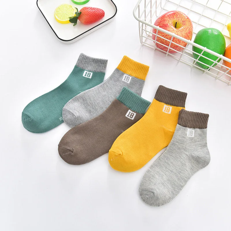 Children Sock 10pcs/5pairs Breathable Sports Girls Boys Sokcs Unisex Cotton Stripe Chaussette Enfant Garcon Skarpetki Dla dzieci cotton socks,children socks