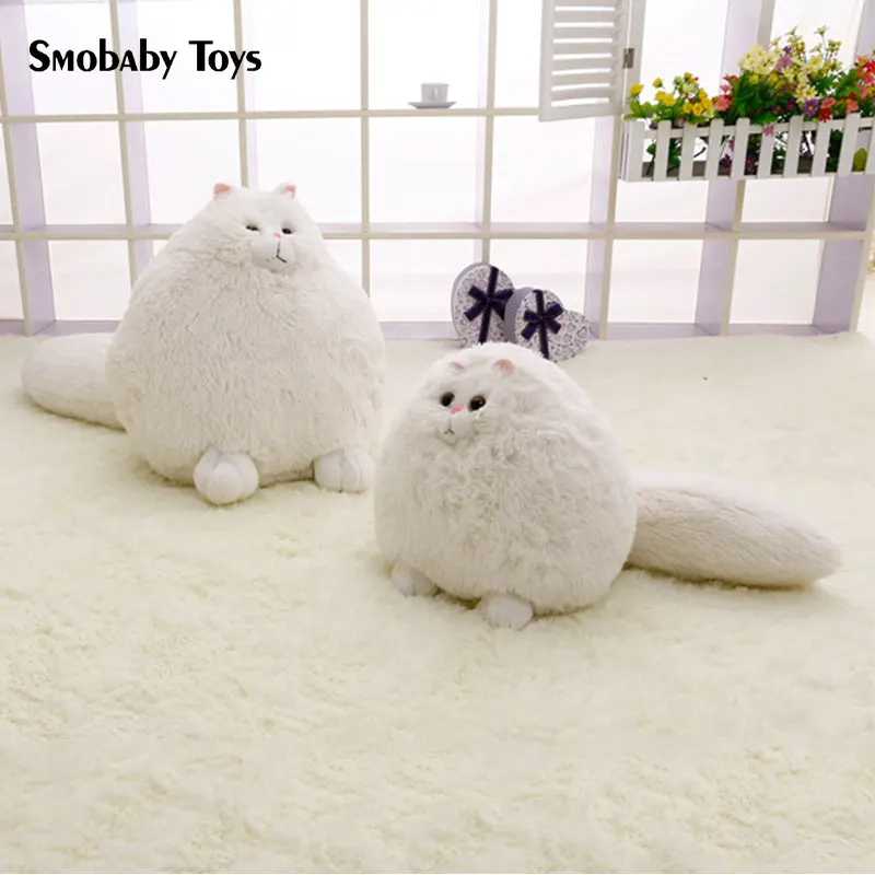 50/30cm cute cat stuffed animal doll kawaii fat white cat big tail plush toy persian cat baby sleeping pillow for child gift