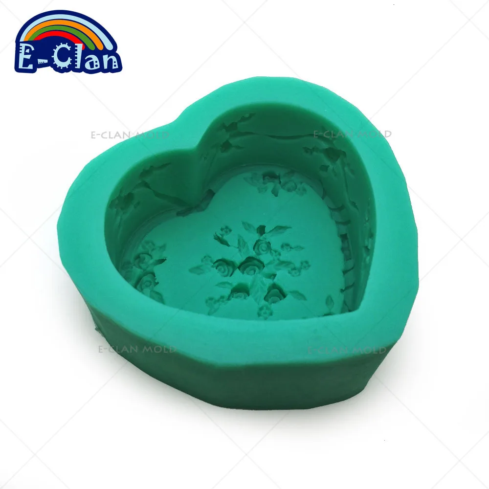 Розовое сердце-форма для шоколада DIY силиконовая форма для мыла Pudding желе формы для свечи формы из полимерной глины кухня S0084AX