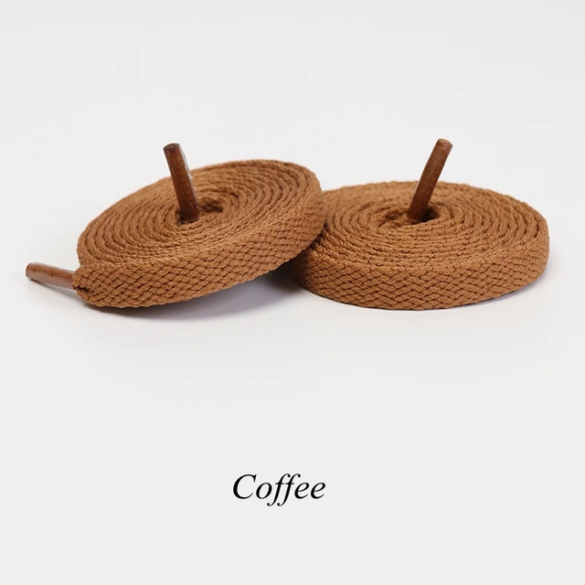 1 Pair Flat Shoelaces Classic Shoe Laces Fit Fashion Solid Sports Shoelace Casual Unisex Shoe Strings Shoe Accessories AF1 coffee