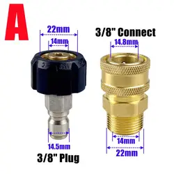 Dual Pressure Washer Adapter Kit with Quick Connect Release Set Nozzle (COLORLESS)