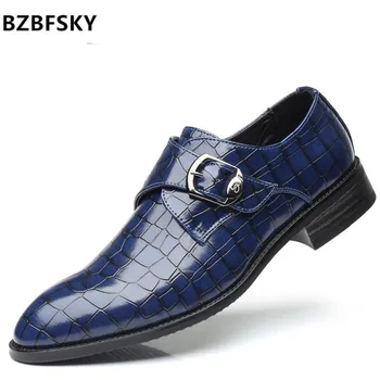 

M-anxiu Crocodile Pattern Leather Men's Wedding Shoes Italian new style Dress Shoes Men Business Fashion Formal Shoes Plus Size