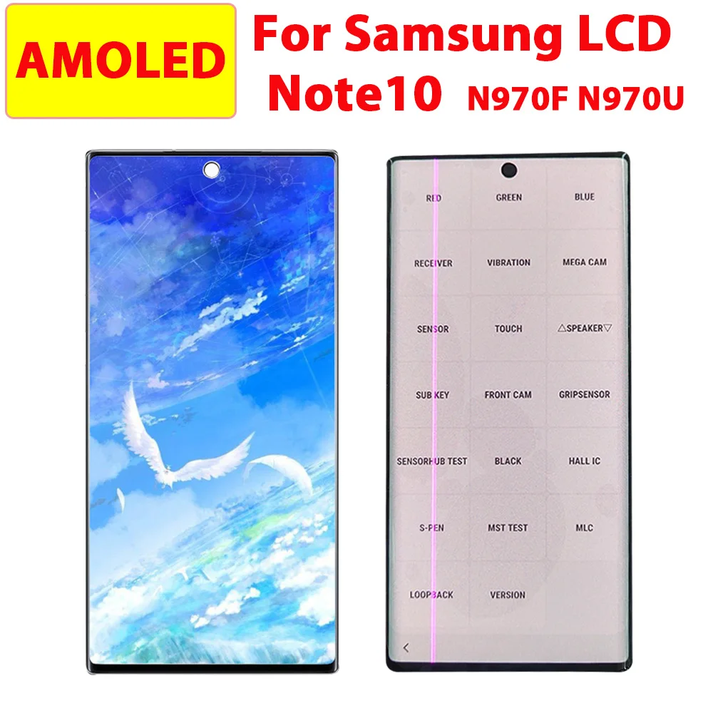 US $184.70 Single Sale AMOLED For Samsung Galaxy Note10 N970F N970F N970U N970 LCD Touch Screen Digitizer Assembly Replacement Dead Pixel