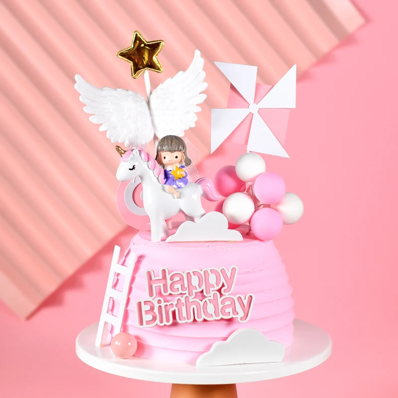 Cakelove unicorn riding girl cake topper cupcake party for baking birthday decoration decorating tools accessories | Дом и сад