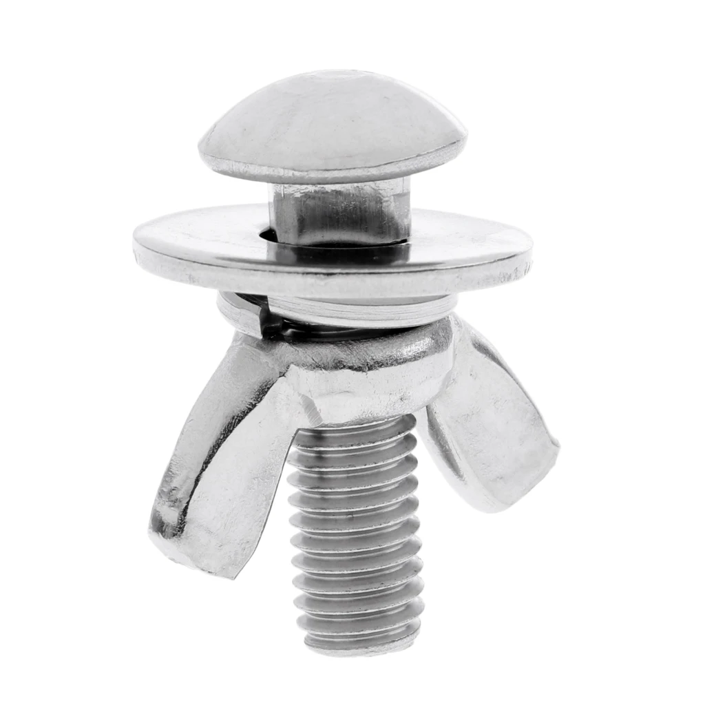 Scuba Tech Diving 316 Stainless Steel M8 Thread Wingnut Butterfly Wing Nut Screw Silver Tone