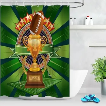 

Super Bowl Football Trophy Shower Curtain Bathroom Accessory Sets