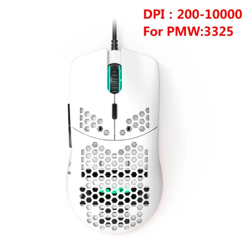 Ajazz AJ390 New Lightweight Wired Mouse Hollow-out Gaming Mouce Mice 6 DPI Adjustable 7Key white wireless mouse Mice