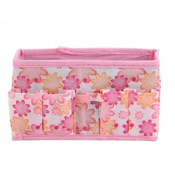 

Creative foldable cosmetics storage box desktop jewelry box small multifunctional storage bag fabric floral style