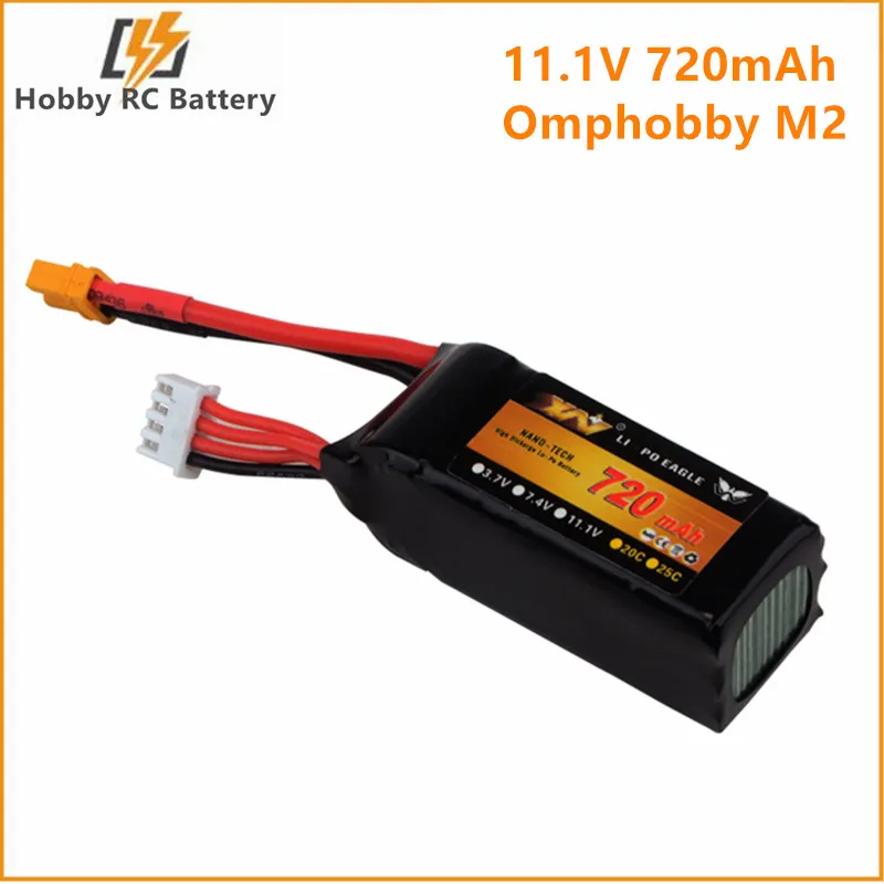 Обновление 11 1 V 720mAh Li-po батареи XT30 разъем для Omphobby M2 RC вертолета | Электроника