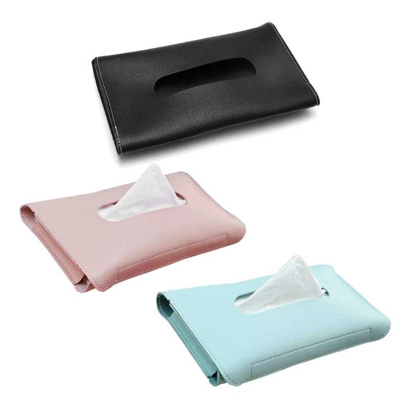 

1 Pc Car Tissue Box Towel Sets Car Sun Visor PU Leather Tissue Box Holder Auto Interior Storage Car Accessories