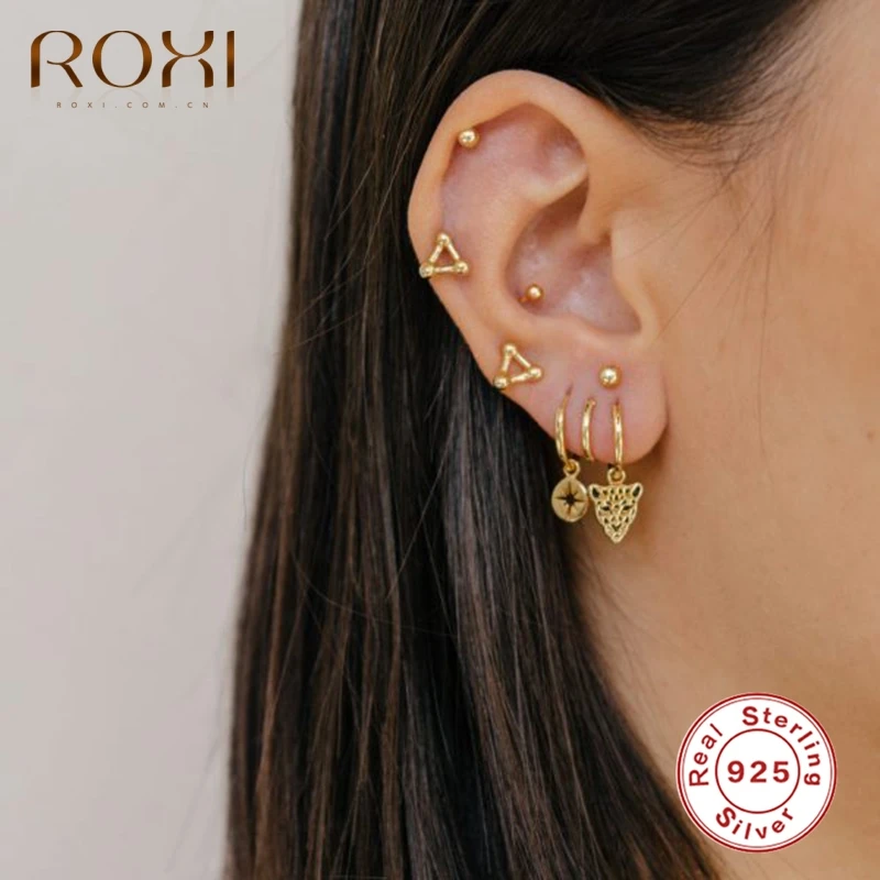 

ROXI Sexy Mini Animal Cheetah Head Hoop Earrings for Women Men Birthday Gift Punk Earrings 925 Sterling Silver Jewelry Oorbellen
