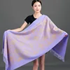 Autumn Winter New Cashmere Pashmina Scarves Female Warm Long Blanket Thick Shawls Travel All-match Gold Thread Embroider Wraps 2