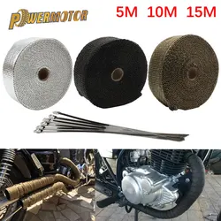 High-Performance Thermal Exhaust Wrap for Motorcycles (5cm 10m Black)