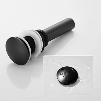 

Wash basin drain push down pop-up drain sink drain stopper brass bathroom sink overflow cover drain trap drainage black drain