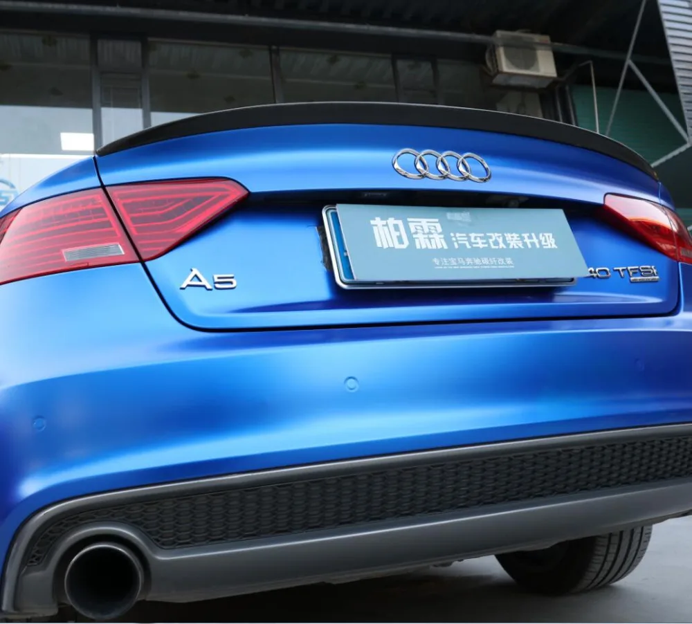 Углеродное волокно заднего крыло багажника выступ Спойлеры подходит для 09-16 Audi A5 S5 4-двери 2009