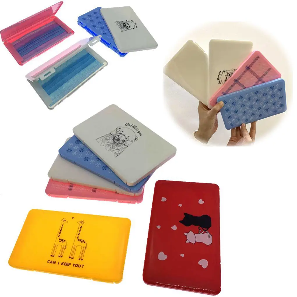 

Portable Dust-Proof PP Mask Storage Box Mask Holder Cute Moisture-Proof Home Outdoor Mask Box Multiple Colors Unisex Accessories