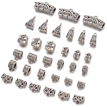 

1 Set 100pcs Mixed Shapes Alloy Tibetan Style Hanger Links Bail Bead Connector for Jewelry Making DIY Bracelet Necklace 10 Shape