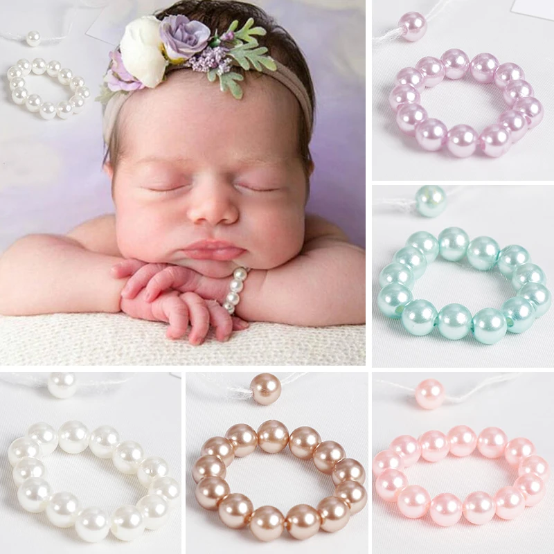 European and American baby headwear baby headband pearl bracelet newborn cute photo hair accessories photography props party