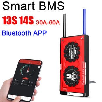 

DYKB Smart 13S 14S 48V 30A 40A 60A 18650 Li-ion Lithium Battery Protection Board 3.7V BMS Continuous Bluetooth APP PC software