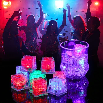 

12pcs DIY LED Light Ice Cubes Colorful Flash Light Wedding Festival Party Decorative Glowing Light Drinking Ice Cubes
