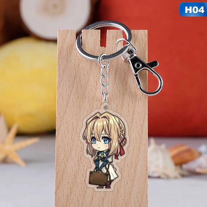 H04 Модный Фиолетовый эвергарден аниме акриловый брелок милый забавный Porte Clefs сумка кулон ювелирные аксессуары Brelok Do Kluczy детские игрушки - Цвет: H04