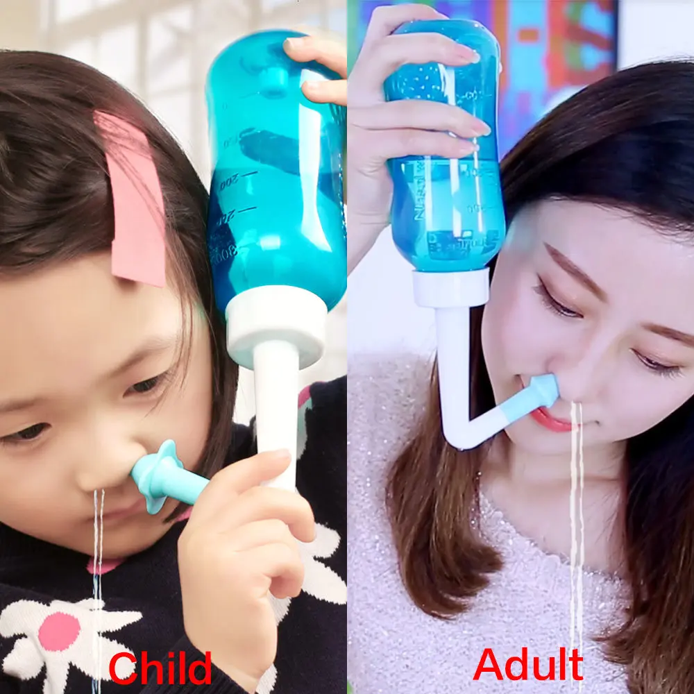 300 мл очиститель носа терапия нети горшок для взрослых детей Чистка носа уход протектор увлажнение избежать аллергического ринита лечение