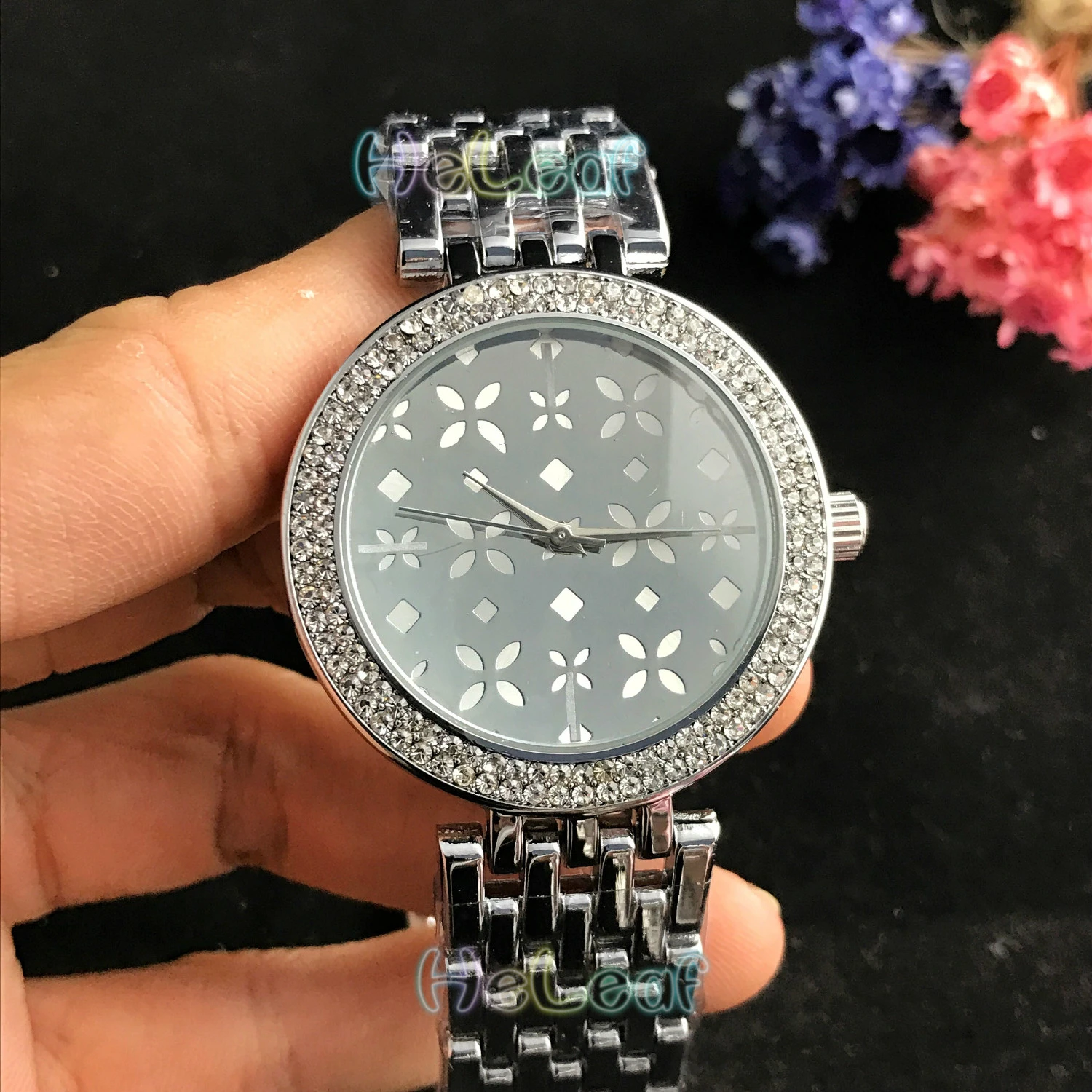 Роскошные модные женские часы dimond, серебряные, золотые, круглые, нержавеющая сталь, ремешок, кварцевые часы, женские часы, черные, Montre Femme Relogio
