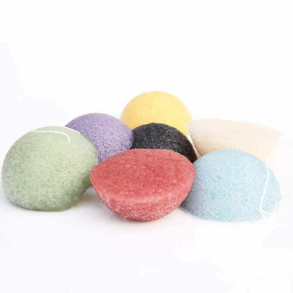 Makeup Sponge Makeup Tool Set Face Cleaning Sponge Facial Cleansing Sponge 1PC Mini Natural Konjac Konnyaku Facial Puff Face Washing Cleansing Sponge Face Care Makeup Tools Sponge Cosmetic Accessories