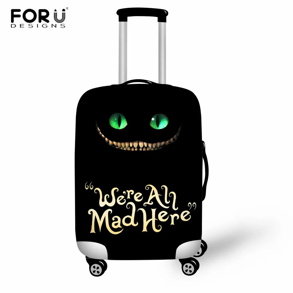 L4069 FORUDESIGNS Чеширский кот чехол-накладка с принтом для костюма чехол уникальный мы все сумасшедшие здесь эластичный чехол на колесиках защитный чехол - Цвет: L4069