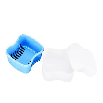 

20pcs Cleaning Denture Storage Box with Strainer Filter Layer Soaking Basket Dental False Teeth Denture Care Boxes Case