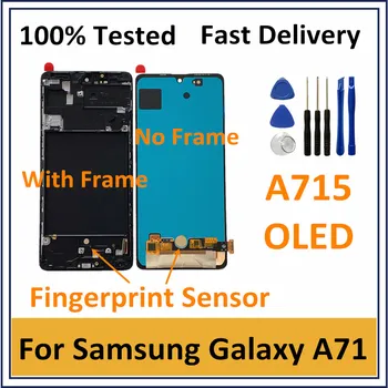 

Super AMOLED With Frame For Samsung Galaxy A71 A715 LCD Display Touch Screen Digitizer Assembly For SM-A715F/DS SM-A715F/DSN LCD