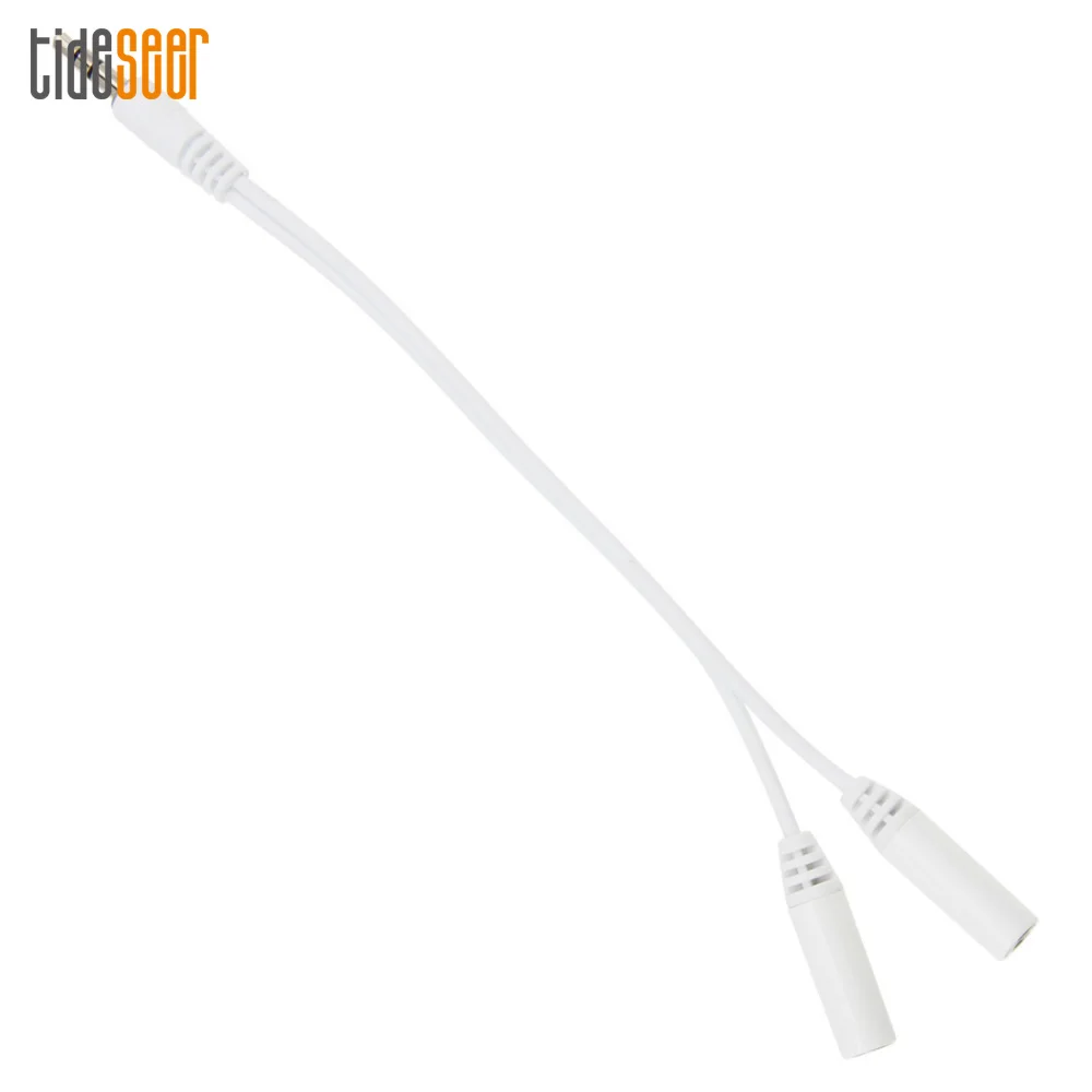 2000pcs White Audio Splitter Earphone Extension Cable Jack 3 5mm Male to 2 Female Line For Phone Laptop PC Headphone Aux Cord