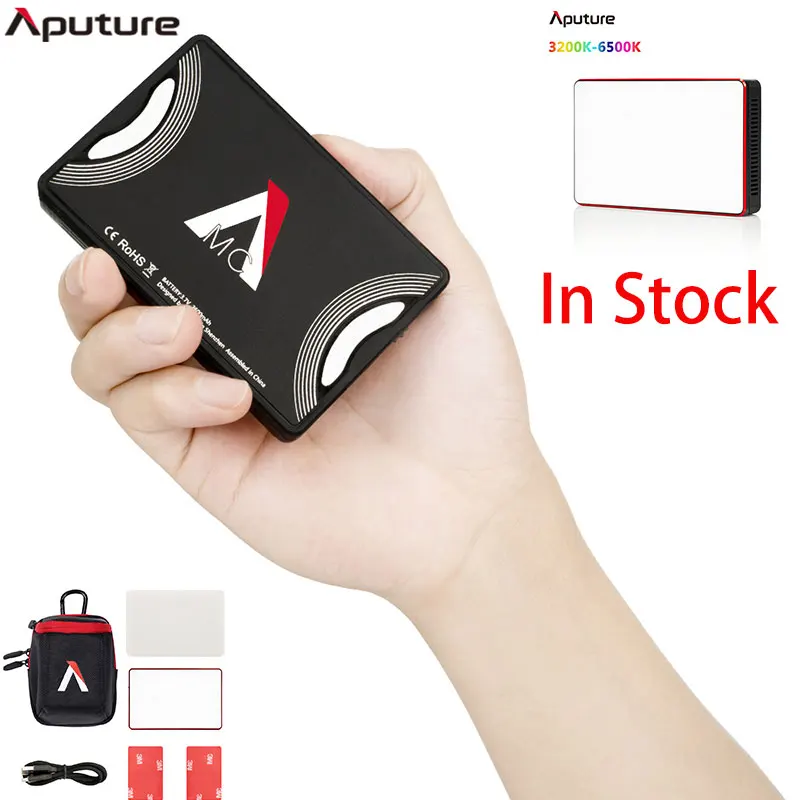 Aputure AL-MC, видео светильник, светильник для фотосъемки, портативный светодиодный светильник 3200 K-6500 K RGB HSI/CCT/FX, селфи для DSLR камер Canon Nikon