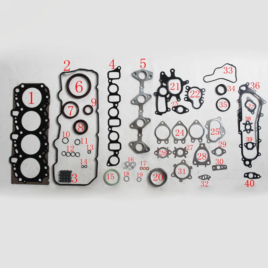 2KD 2KDFTV For TOYOTA HIACE III HILUX II Metal Engine shim Engine Parts Full Set Gasket 04111-30030