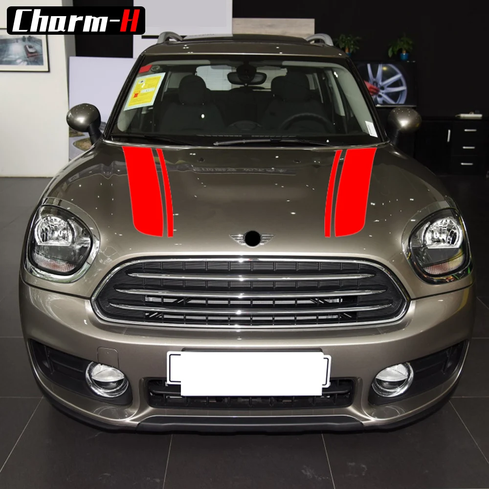 Виниловые наклейки в полоску на капот автомобиля для Mini Cooper R50 R52 R53 R55 R56 R57 R58 R59 R60 R61