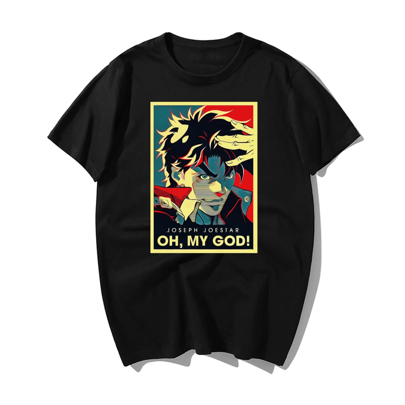 Летняя крутая футболка Jojo Необычные Приключения Винтажная Футболка Joestar Joseph OH MY GOD с надписью модная повседневная футболка с коротким рукавом для мужчин